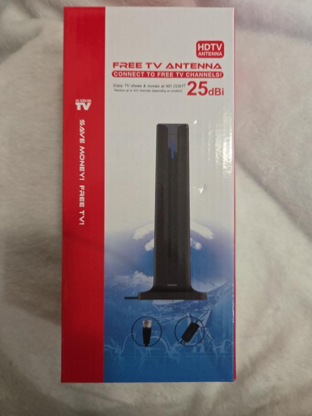 Black HDTV Indoor TV Antenna - 25dBi